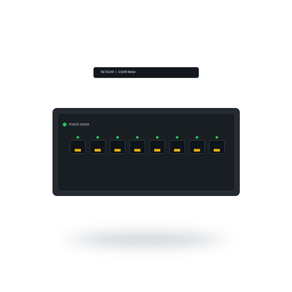 NETGEAR 8-Port Gigabit Ethernet Unmanaged Switch GS308 Metal Desktop